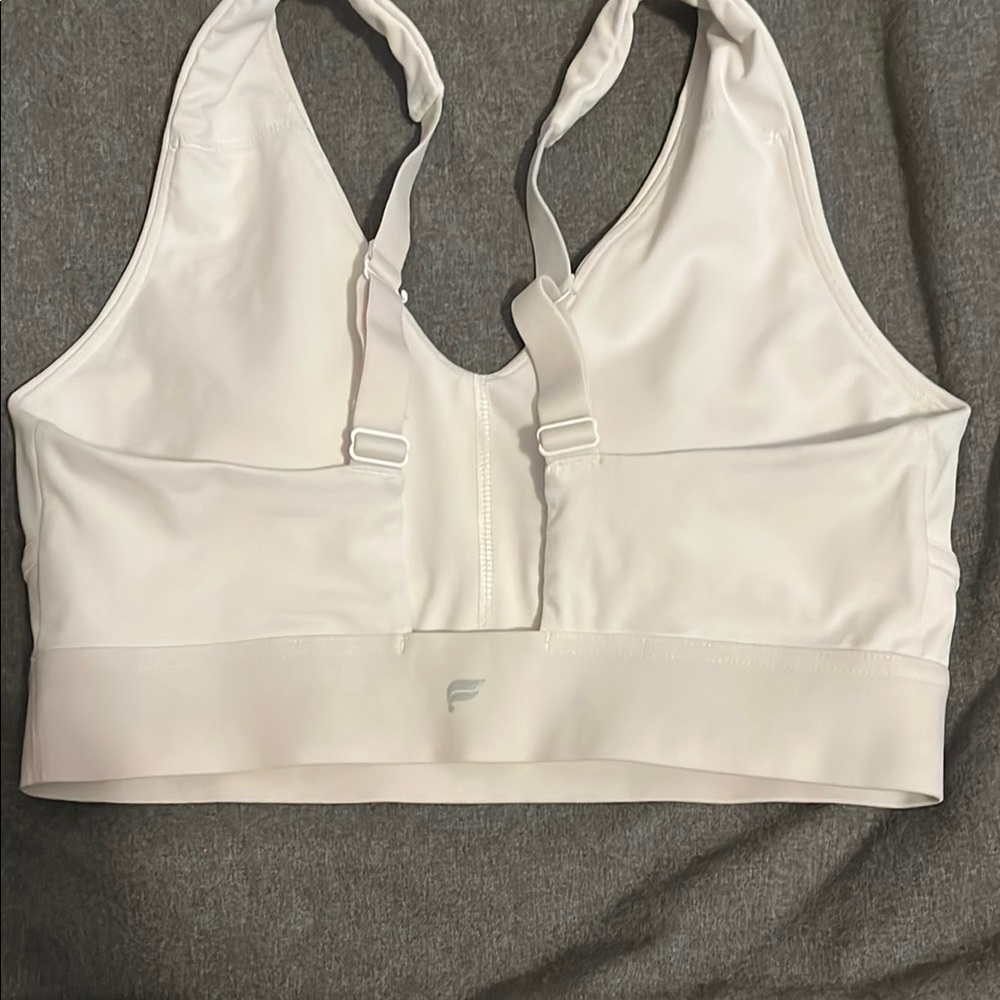 Fabletics Cream Sports Bra